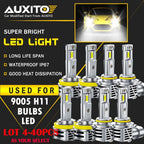 Set of 4 Auxito H11 9005 LED Bulbs for Ford F-150 (2015–2021) High Low