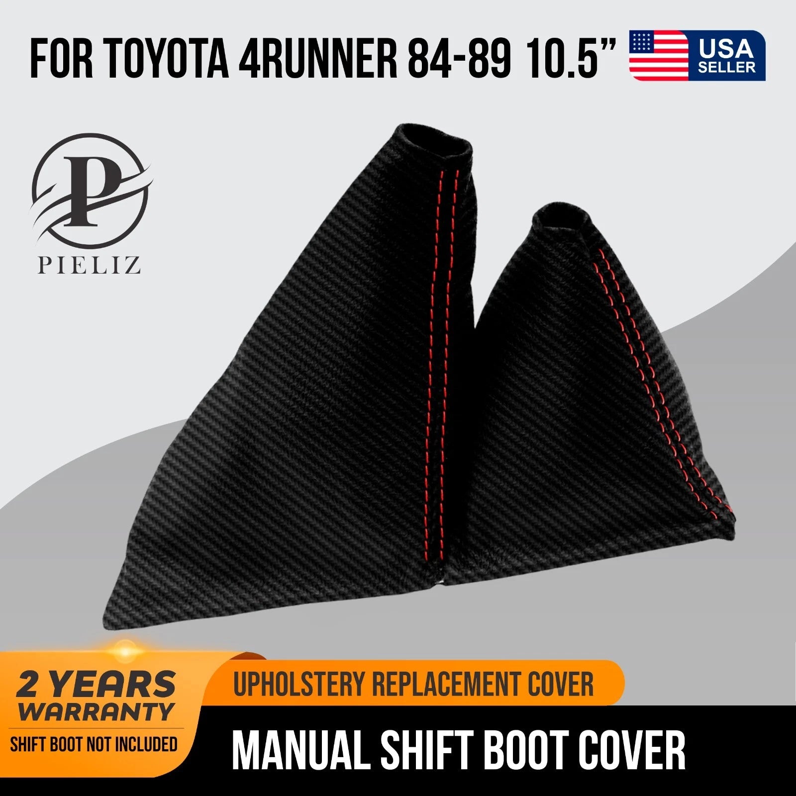 Manual Shift Boot for Toyota 4Runner 1984–1989 - PVC Carbon, Red Stitch