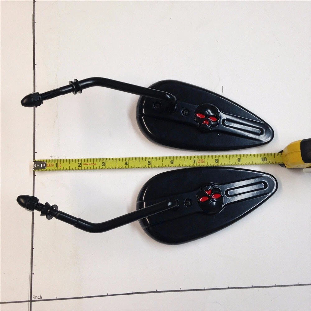 Black Skull Zombie Side Racing Mirrors for Harley Electra Glide Special (2017–2023)