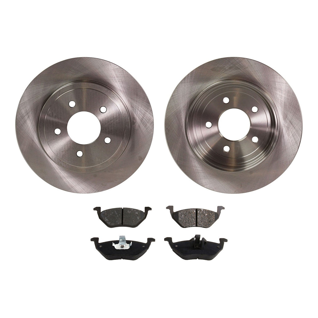 Brake Rotor and Pad Kit for Ford Escape (2005–2008) Rear Solid 2-Wheel Set