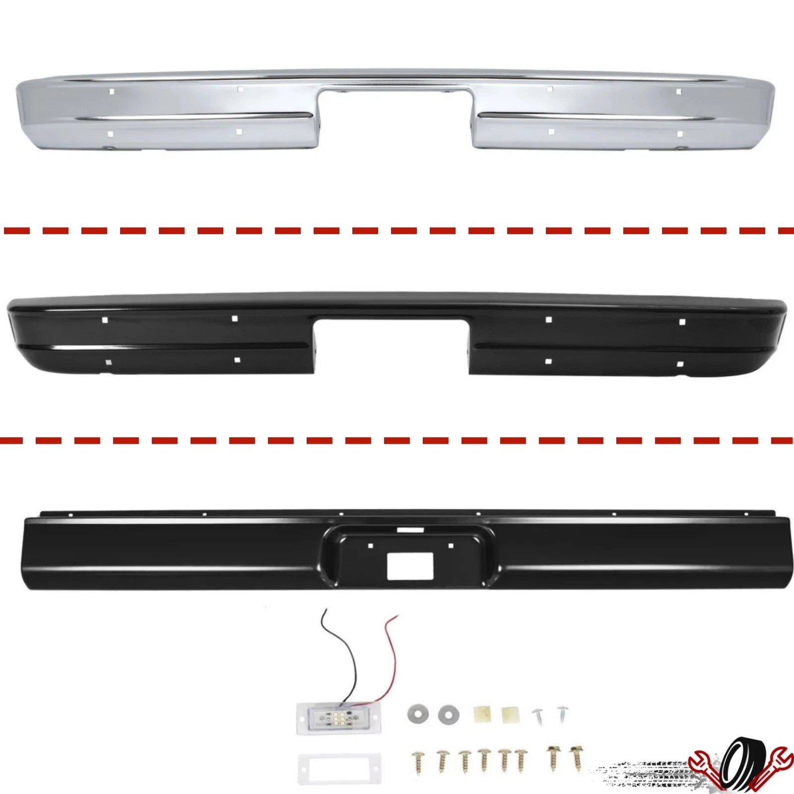 Steel Rear Bumper for Chevy GMC C10 C20 Pickup (1973–1987)