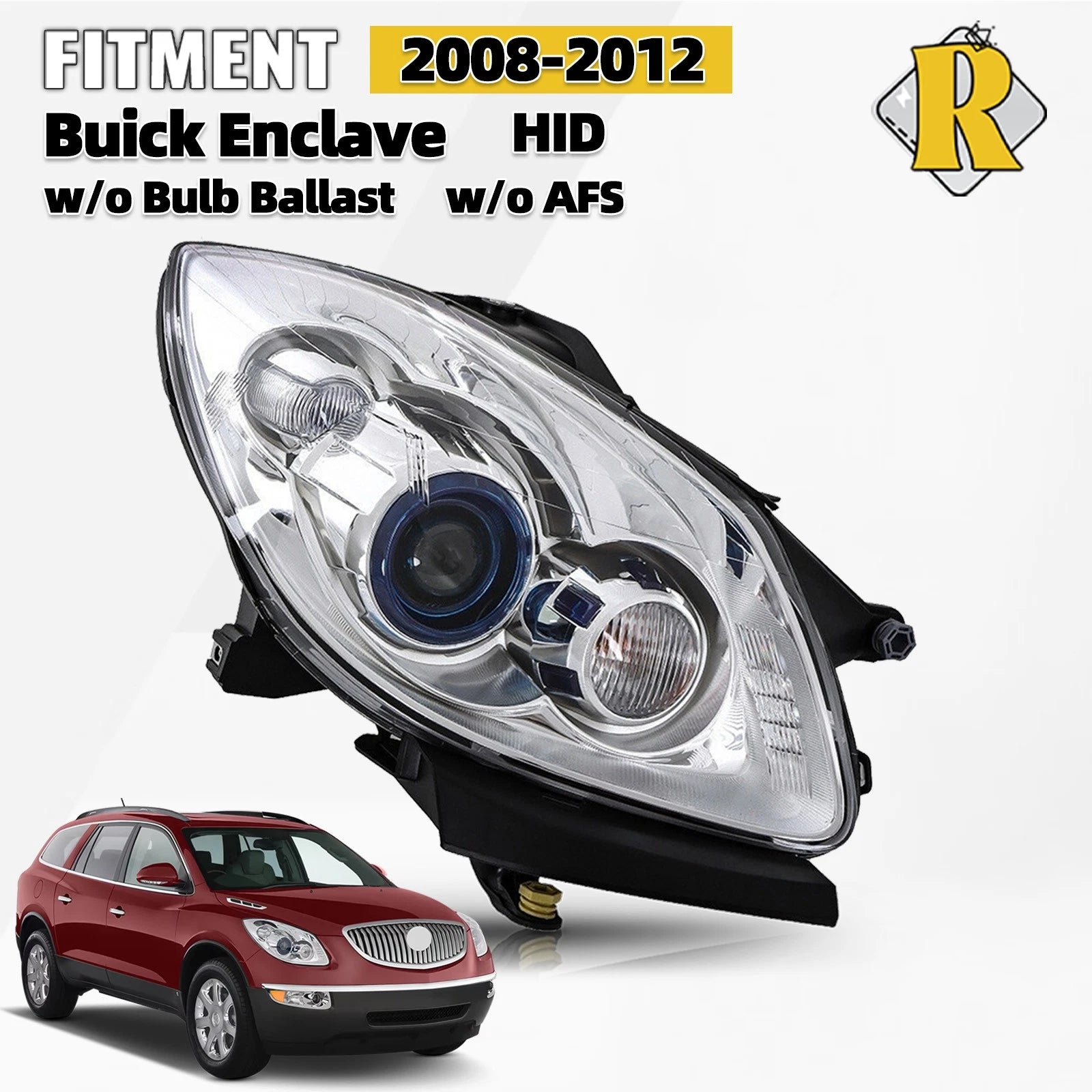 HID/Xenon Headlight for Buick Enclave (2008–2012) Passenger Side 5 Pins