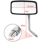 Chrome Rectangle Rearview Mirrors for Kawasaki KZ1300B, Suzuki GS GN (1979–1983)