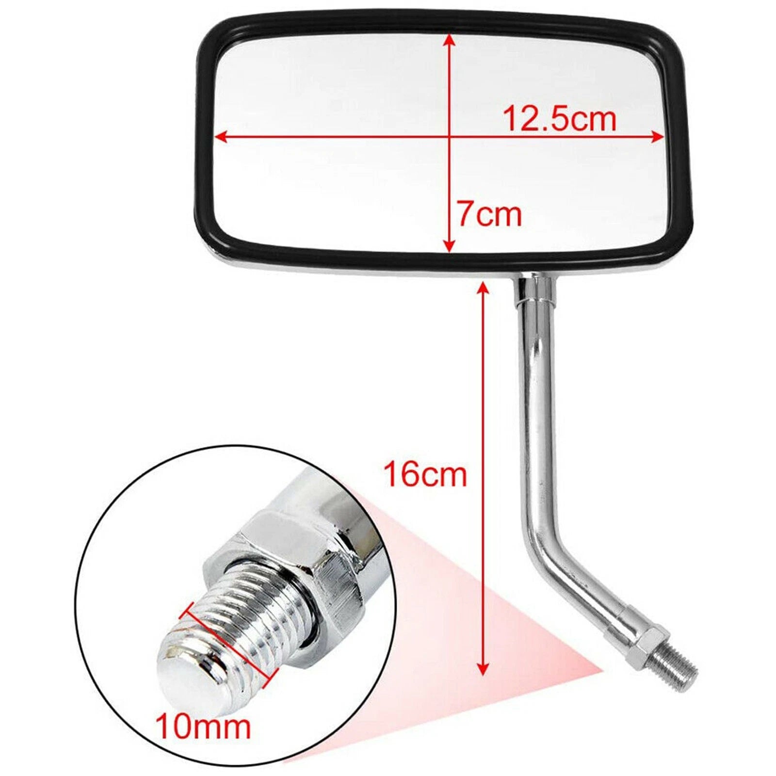 Chrome Rectangle Rearview Mirrors for Kawasaki KZ1300B, Suzuki GS GN (1979–1983)