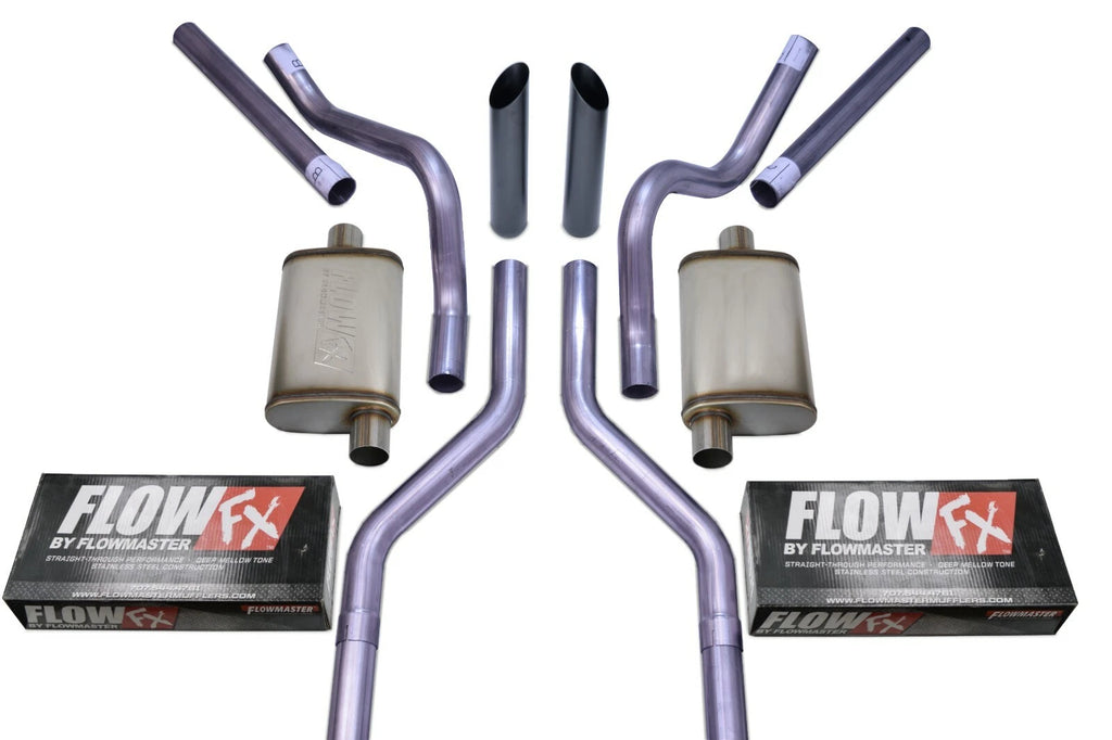 2.5" Dual Exhaust Kit for Chevy GMC C10 (1963–1972) Flowmaster Flow FX Black