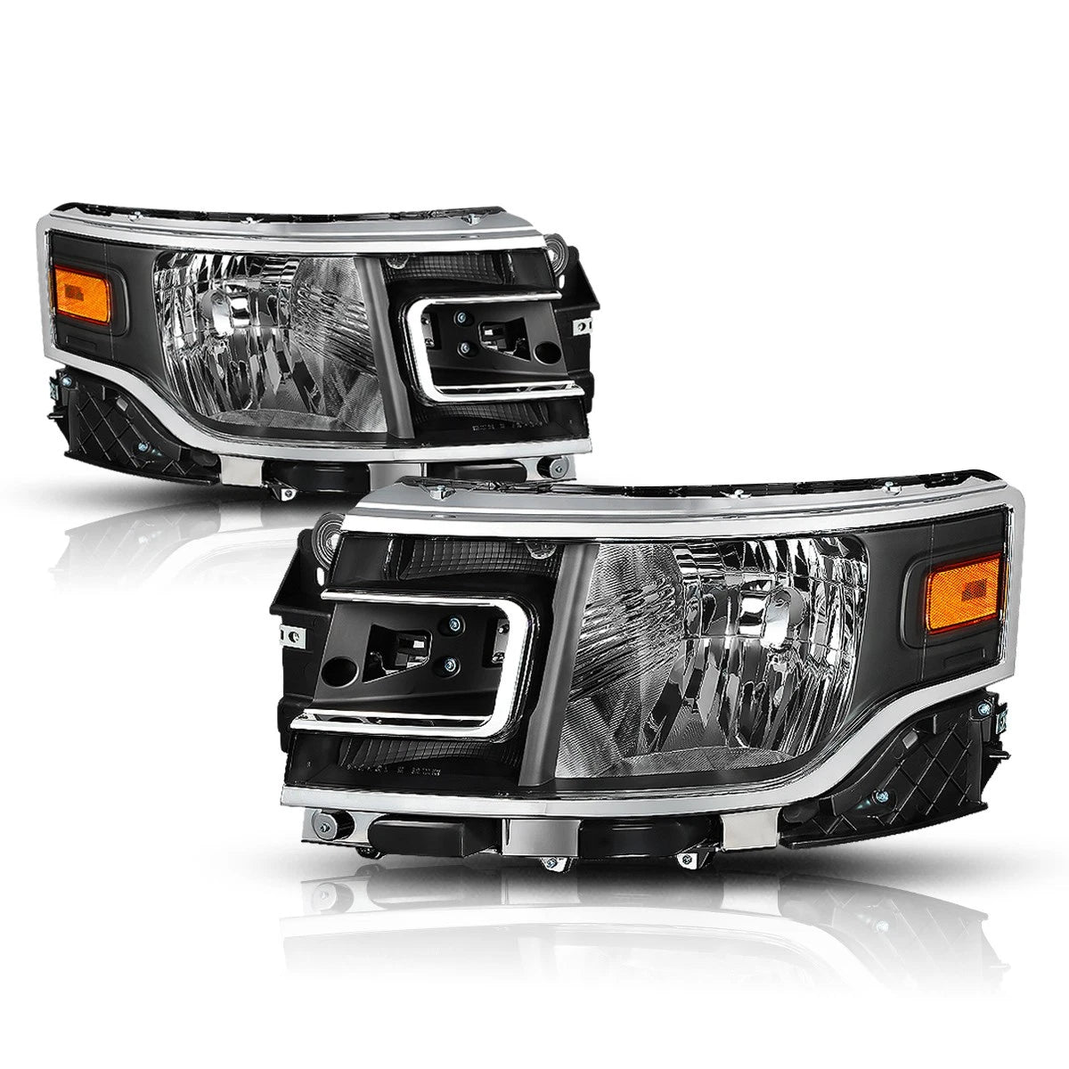 Headlight for Ford Flex (2013–2019) OE Direct Replace Black Housing Amber Corner