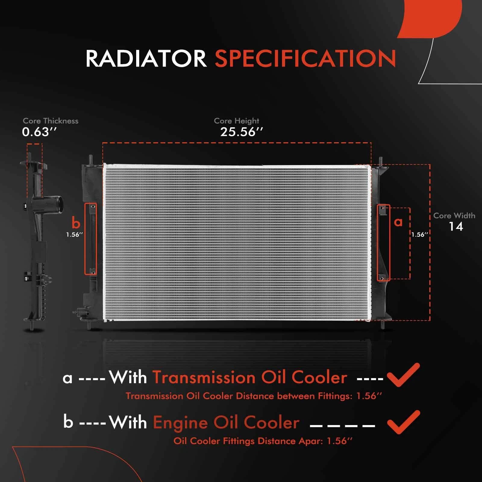 Radiator for Toyota 86, Scion FR-S, Subaru BRZ (2013–2020)
