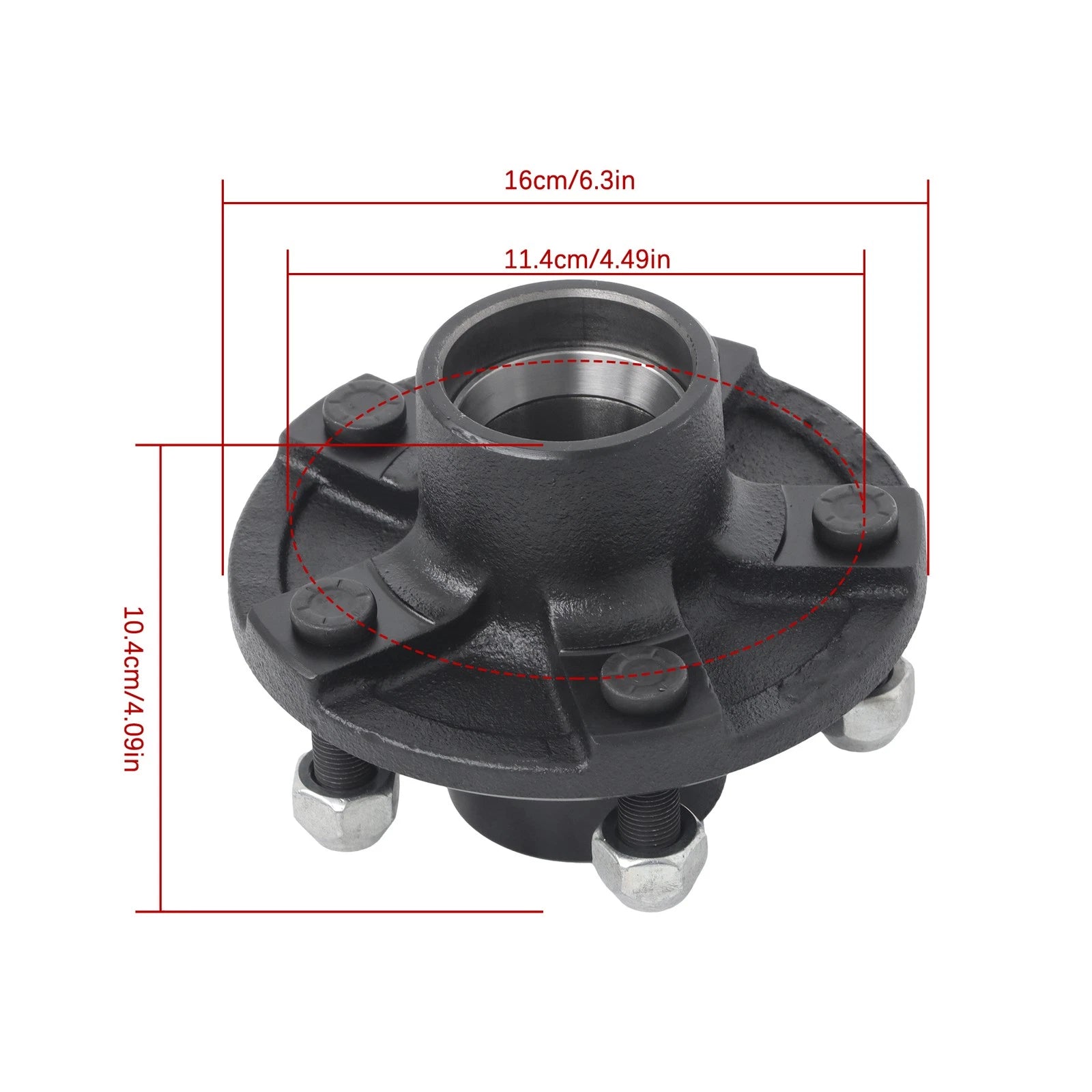 Trailer Idler Hub Kit 5 on 4.5 for 2000lb Axle (5x4.5, 1-1/16" Spindle)