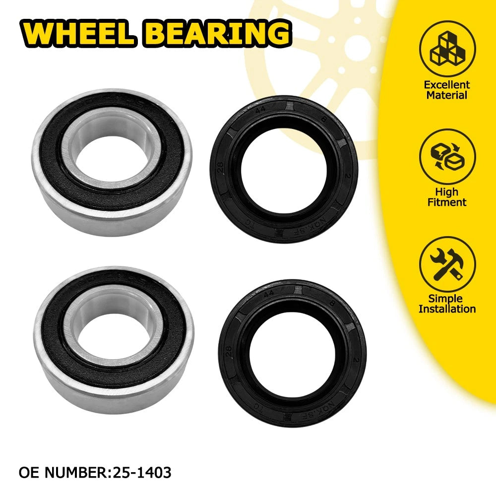 Front Wheel Bearings with Seals Kit for Kawasaki Mule, Suzuki GSX-R600 (N/A)