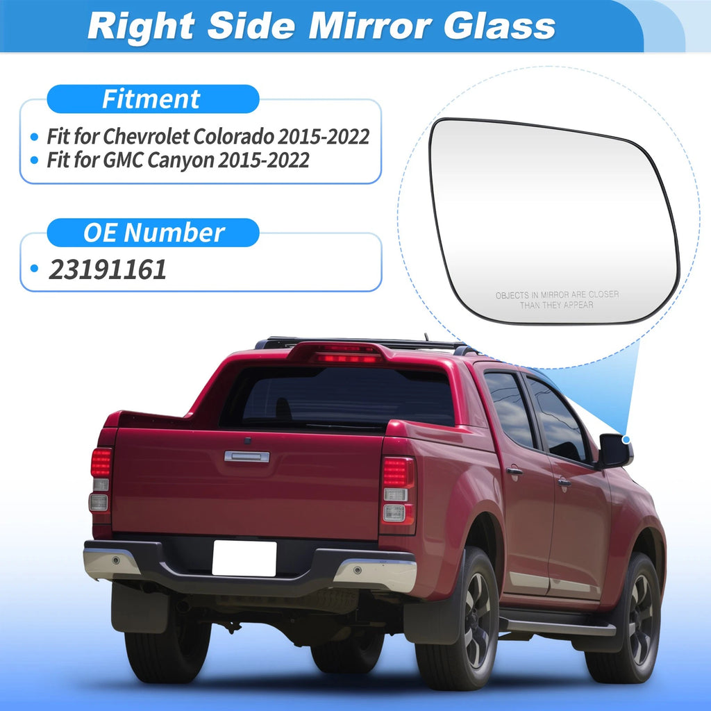 Heated Side Mirror Glass for GMC Canyon (2015–2022) Right Side No. 23191161