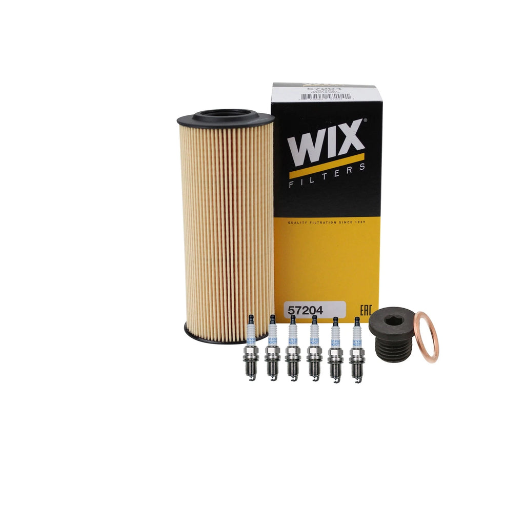 Wix Engine Oil Filter & Denso 6 Platinum Spark Plugs for Audi Q5 S5 (2009–2021)