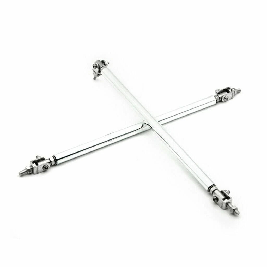2x 8"-11" Silver Bumper Lip Splitter Strut Rod Tie Support Bars for Dodge (2016-2024)