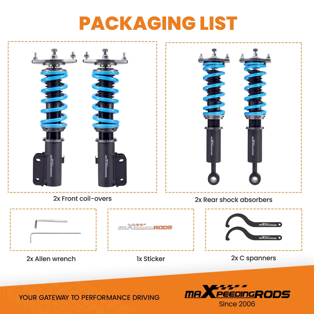 MaXpeedingrods T6 Coilovers 24 Way Damper Shocks for Mitsubishi 3000GT (1991–1999)