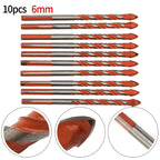 10PCS Tungsten Carbide Drill Bit Set with Triangular Handle