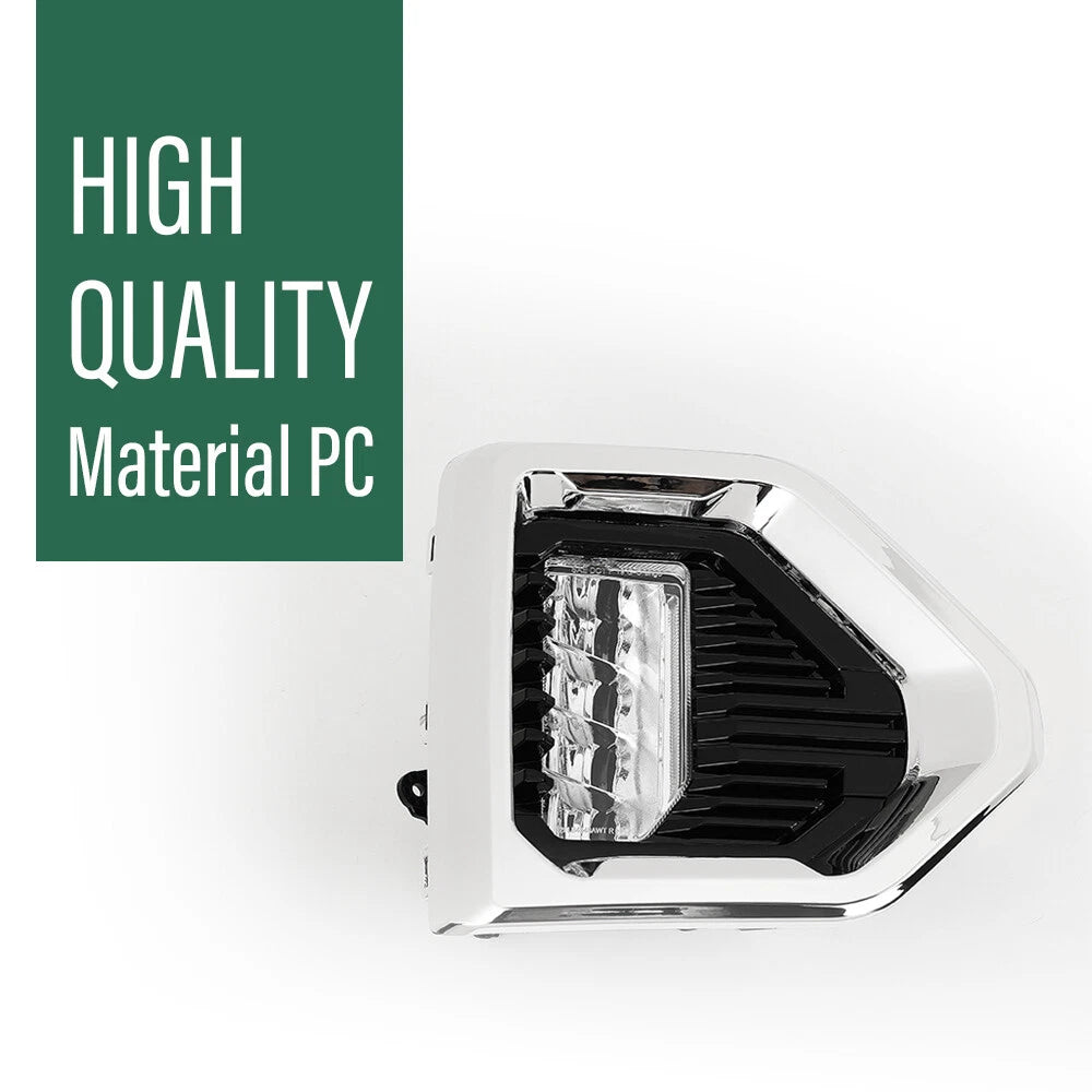 LED Fog Lights for GMC Sierra 1500 Denali (2019–2022) with Chrome Bezel