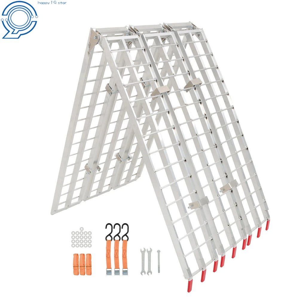 10' Aluminum Arched Folding Motorcycle Ramp for Street Bikes