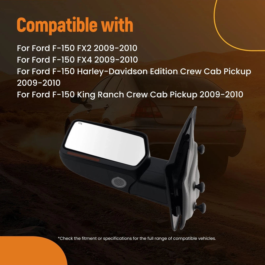 Heated Rear View Side Mirror for Ford F-150 XL STX (2009–2010) 9L3Z17683CB