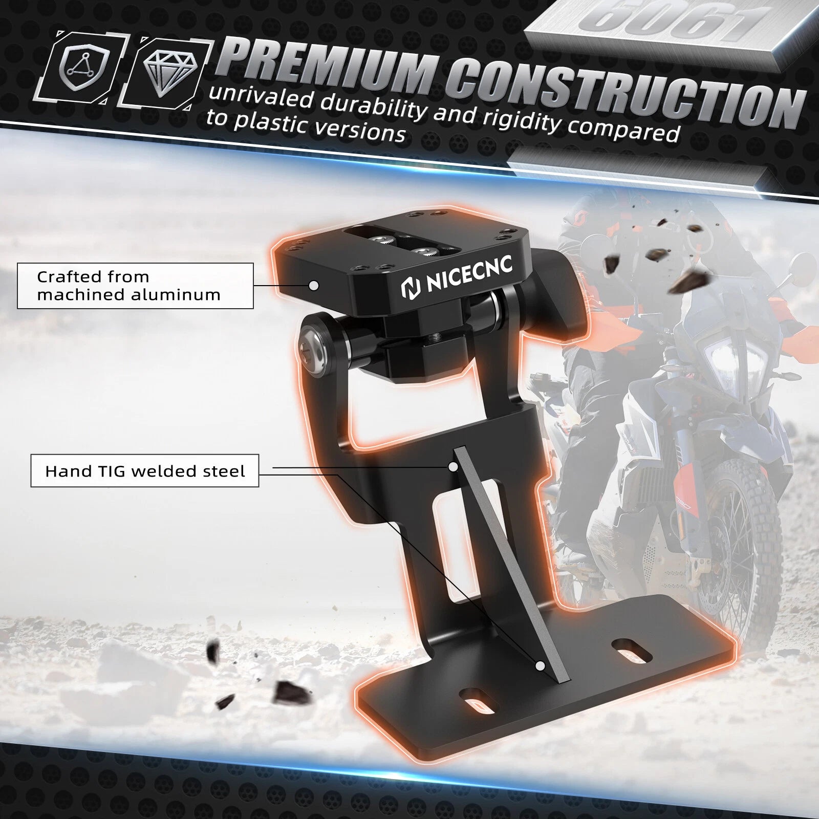 CNC GPS Phone Bracket Mount for KTM 890 Adventure R S Rally (2023–2024)
