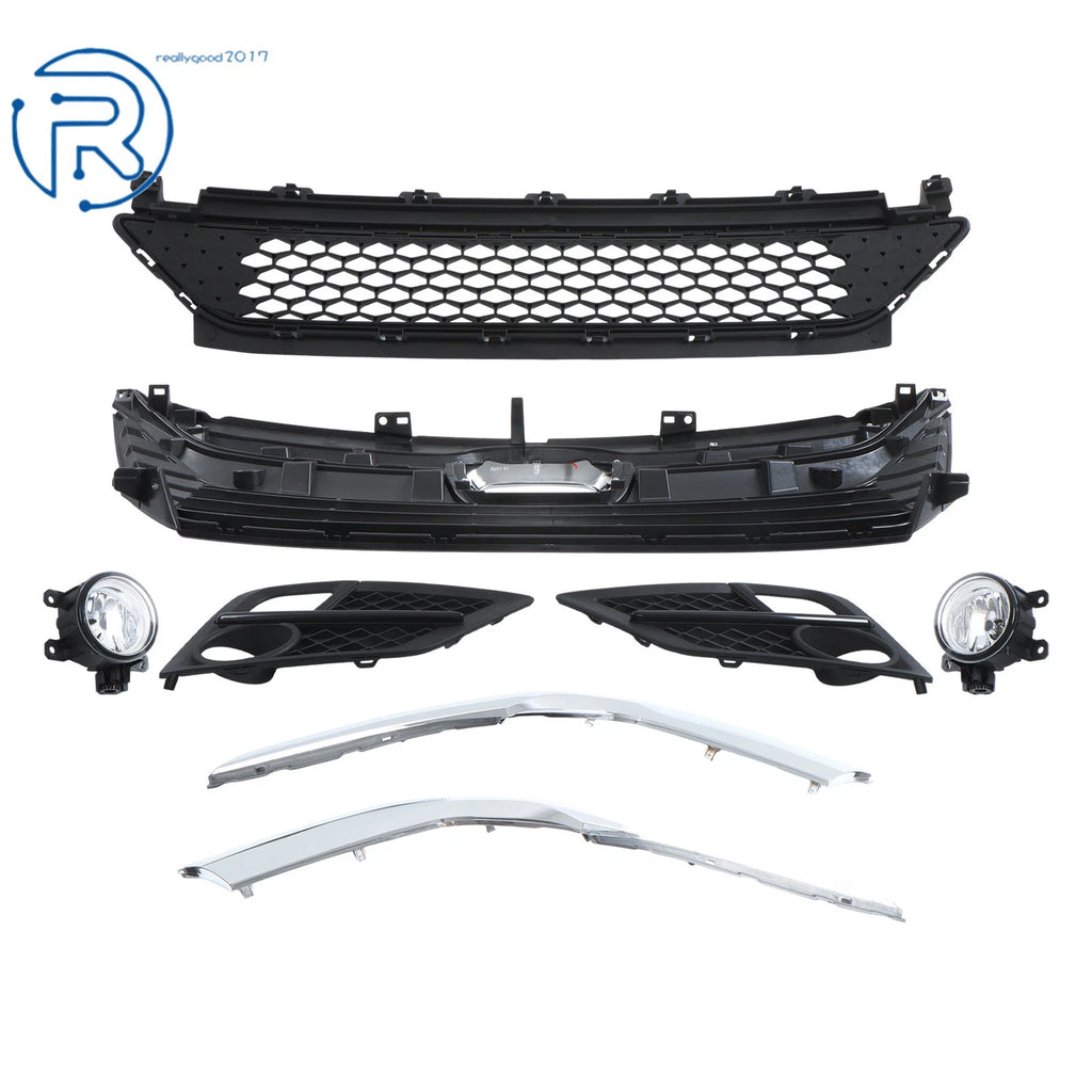 Grille Bumper Fog Light Kit for Honda Odyssey (2018-2020) Chrome Frame