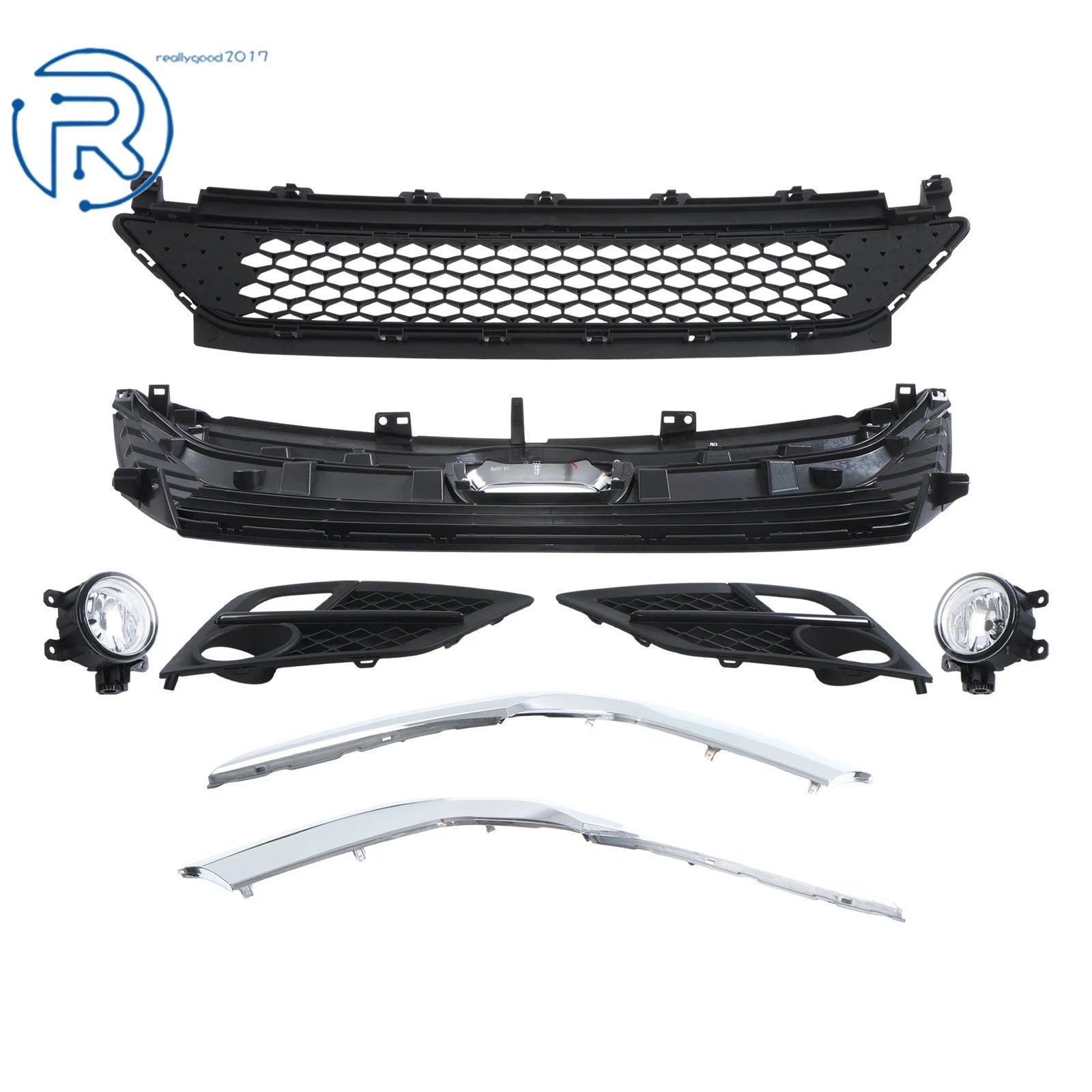 Grille Bumper Fog Light Kit for Honda Odyssey (2018-2020) Chrome Frame