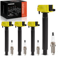 Set of 4 Ignition Coils & 4 Iridium Spark Plugs for Jeep Cherokee 