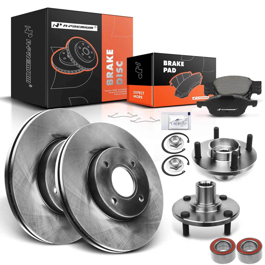 Front Disc Brake Rotors & Brake Pads for Ford Focus 