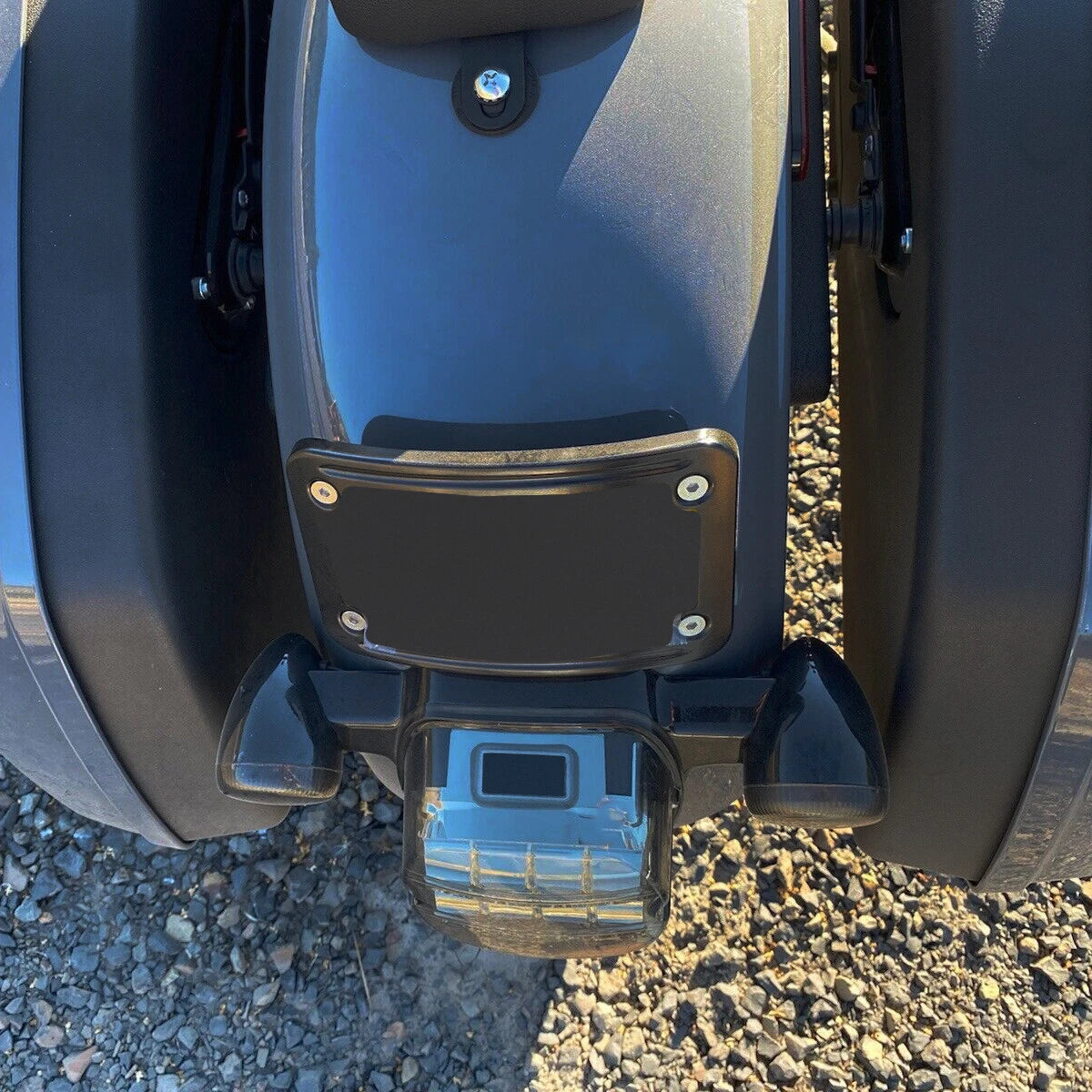 Curved Laydown License Plate Mount Bracket for Harley Softail Dyna