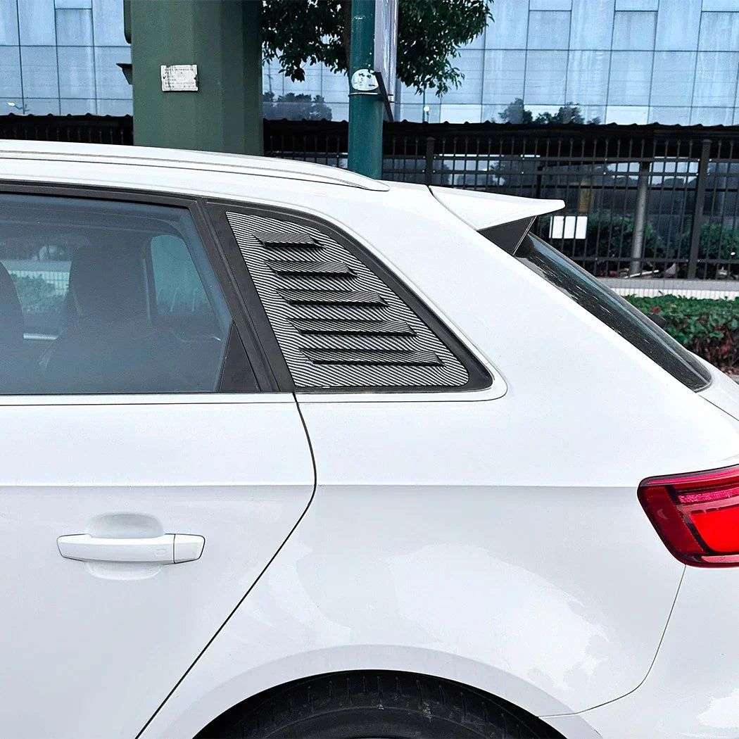 Carbon Style Window Louver Shutter Covers for Audi A3 S3 Sportback (2014–2020)