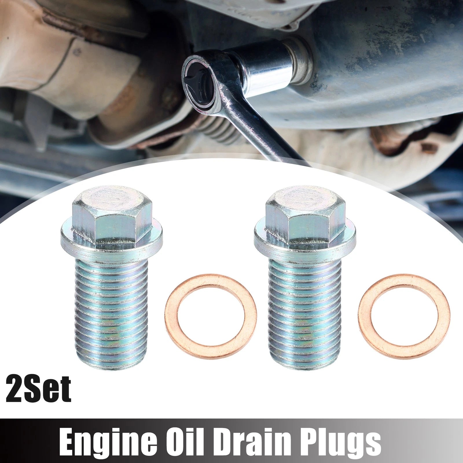 Set of 2 M14x1.5 Engine Oil Drain Plug with Washer A1119970330 for Mercedes-Benz 