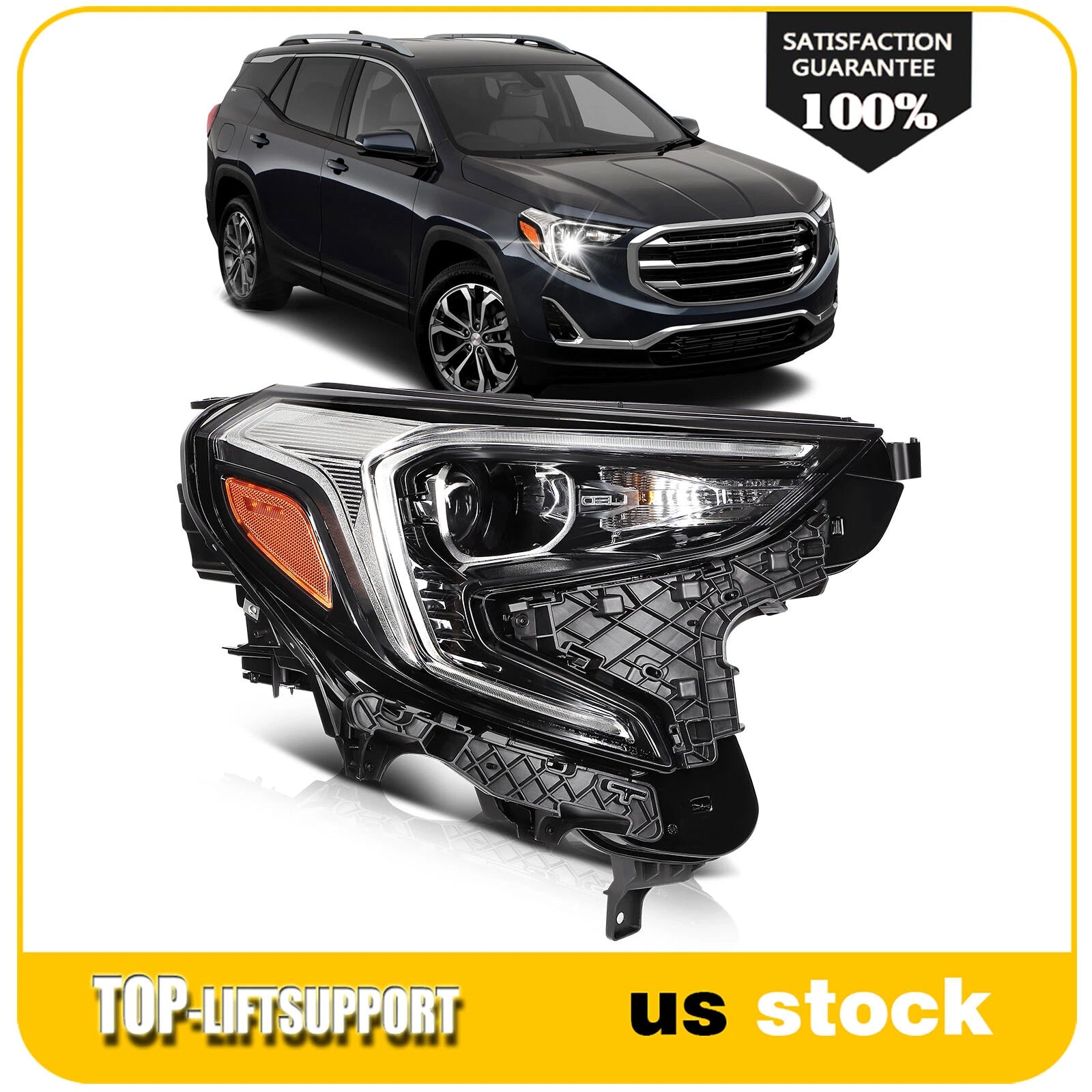 Right Side LED DRL HID/Xenon Headlight for GMC Terrain (2018–2021)