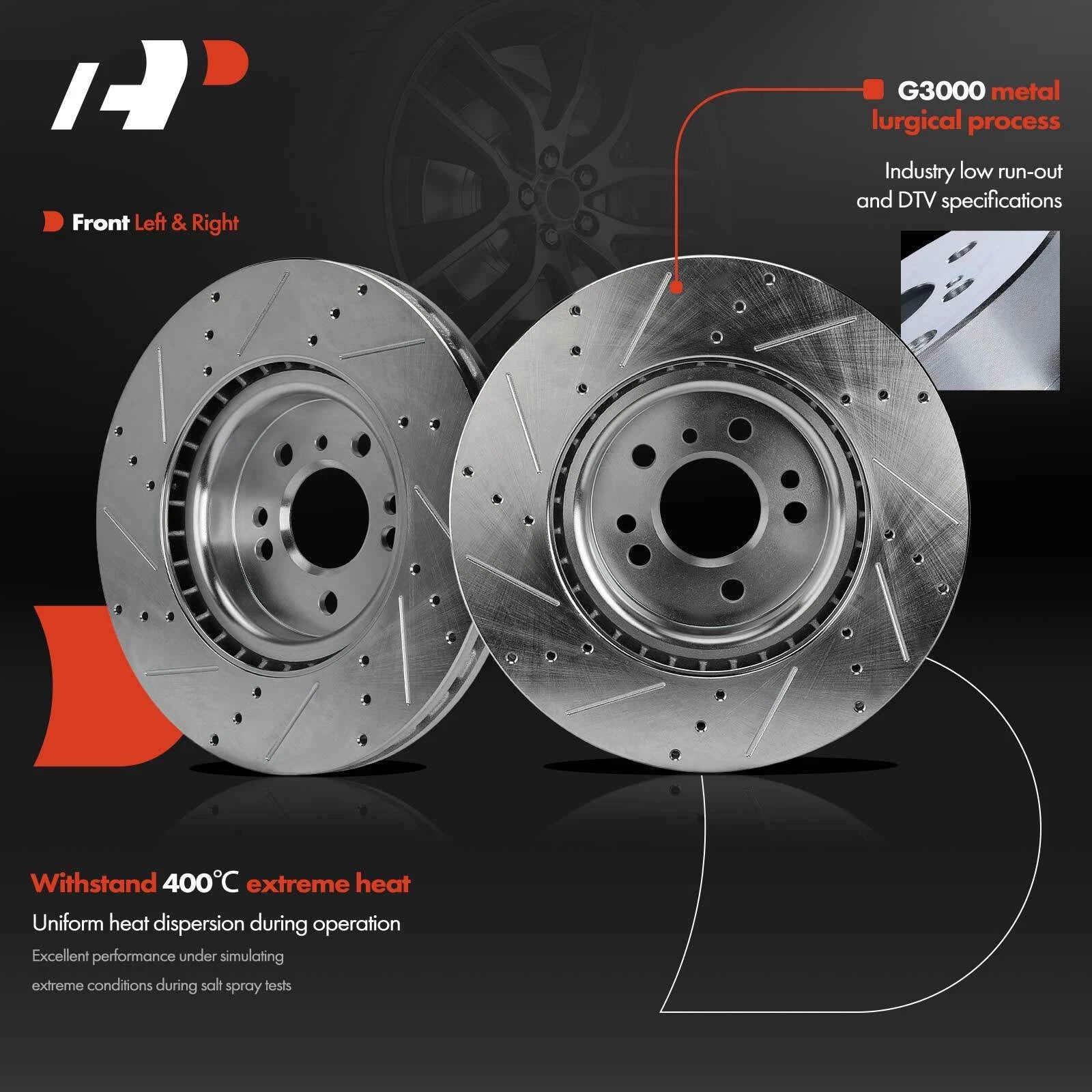 Drilled Brake Rotors for Mercedes-Benz GLE400 GLE300d (2016–2023)