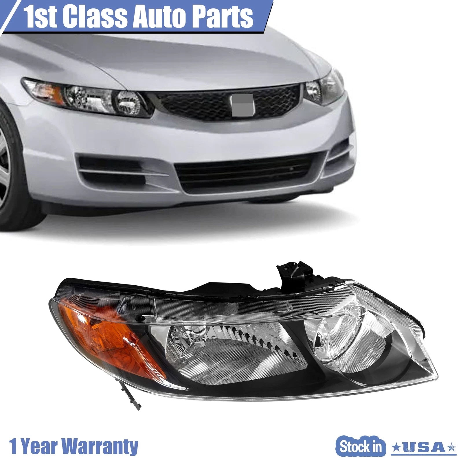 Right Passenger Side Headlight for Honda Civic (2006–2011) HO2503125