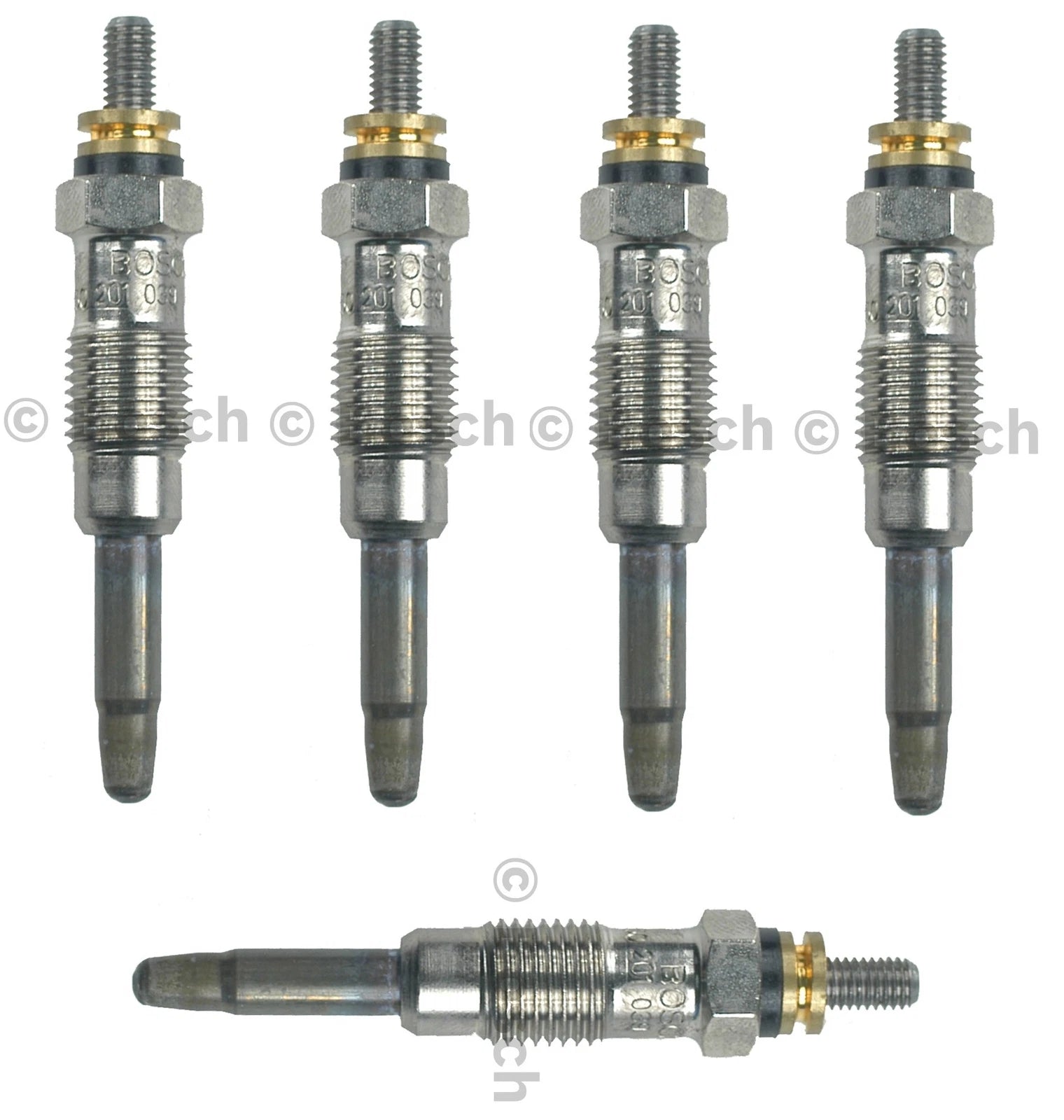 Set of 5 Diesel Glow Plugs for Mercedes Benz W116 W123 W126 (1973–1985)