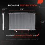 Radiator with Transmission Oil Cooler for Toyota Highlander (2001–2007)