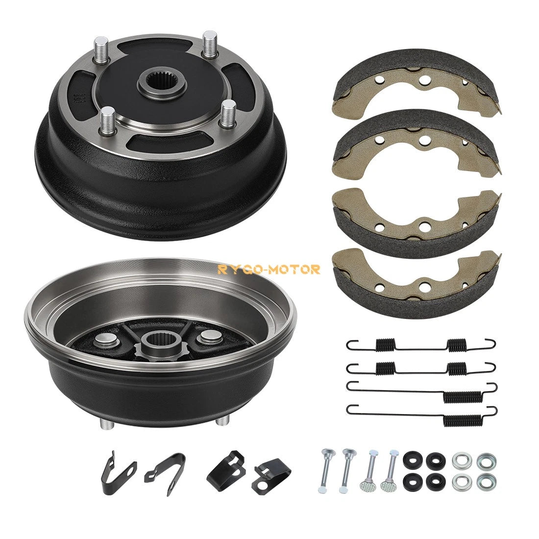 2 Front Brake Drum w/ Shoes for Kawasaki Mule 3000 3010 4000 4010 (1993–2006)
