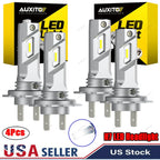 4X H7 LED Headlight Bulb Kit for High Low Beam (40000LM, 6500K, 200W)
