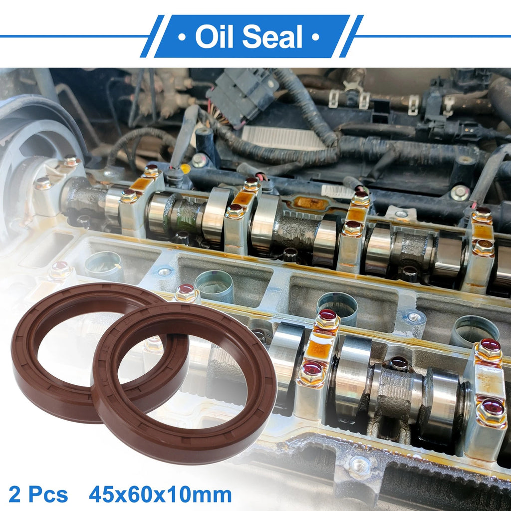 2X Oil Seal Rotary Shaft Seal FKM Rubber 45x60x10mm for Various Models
