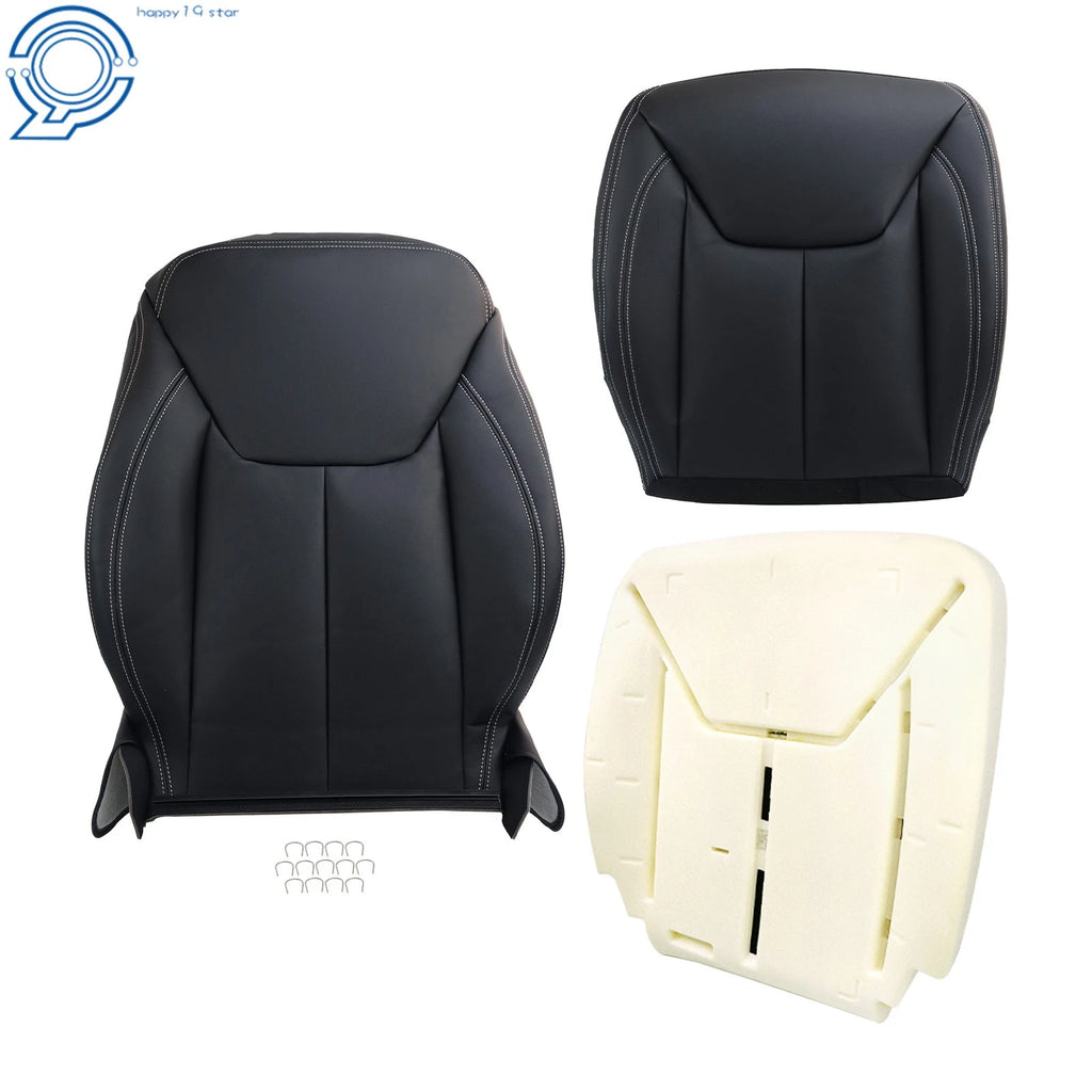 Front Driver Seat Cover & Foam Pad for Jeep Wrangler (2013–2017) Black Faux Leather