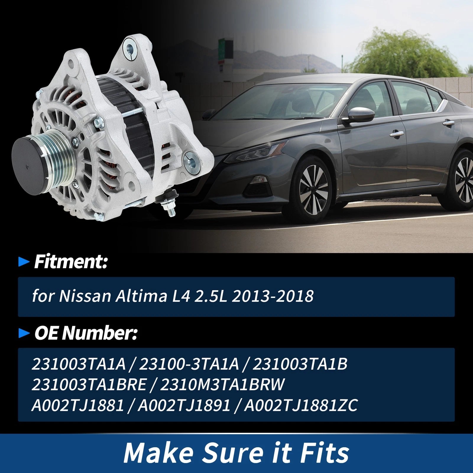 Alternator for Nissan Altima (2013–2018) No. 231003TA1A, A002TJ1881, 231003TA1BRE