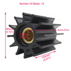2X Flexible Impeller for Cummins (4019403, 4933743, Sherwood 18000K, Johnson 09-705B)