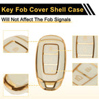 White Gold Edge Car Key Case for Hyundai i10 (2010–2023) - 3 Buttons