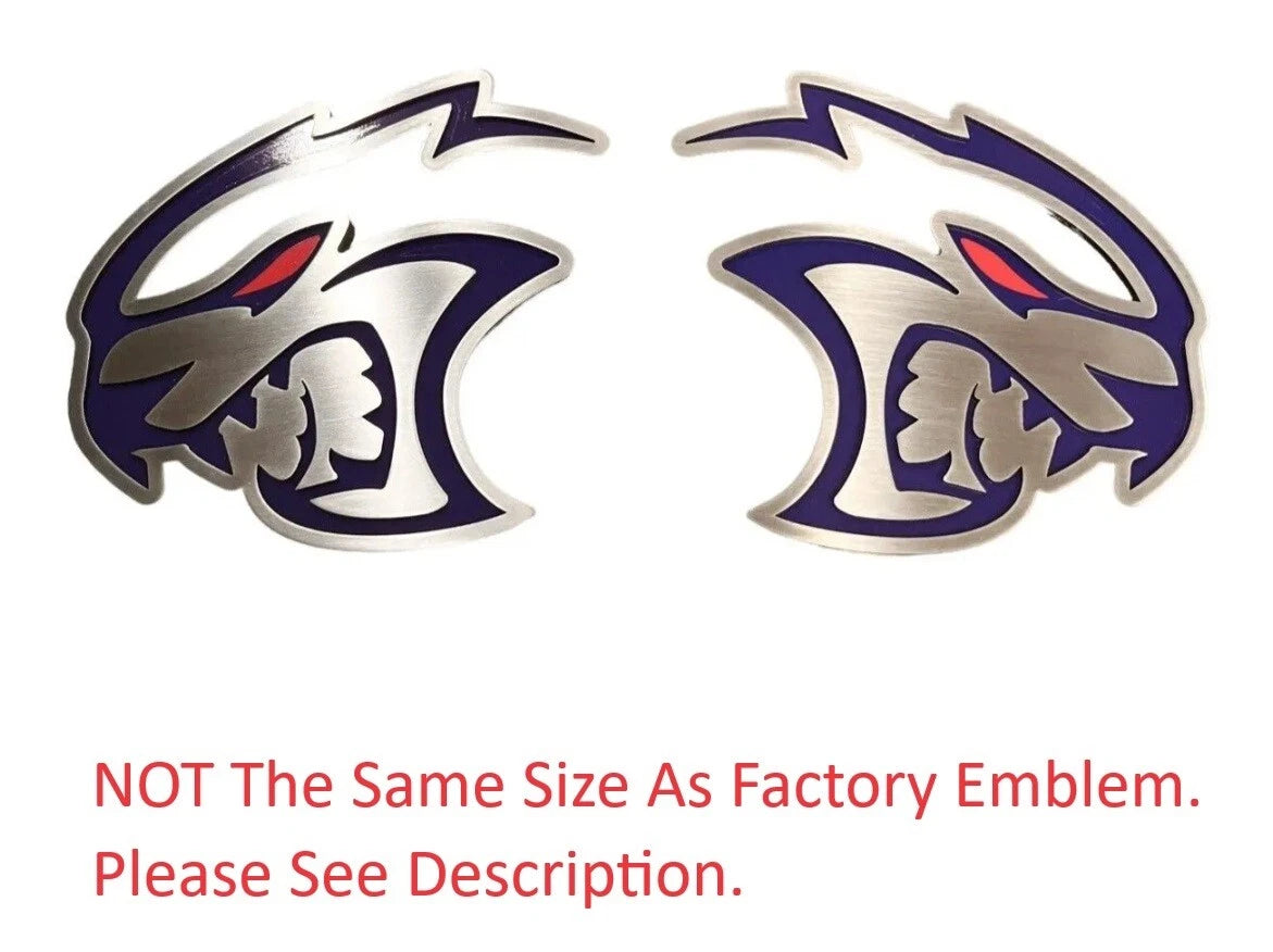 Fender Badge Emblems Stainless Purple Hellcat Redeye for Dodge Challenger (2015–2023)