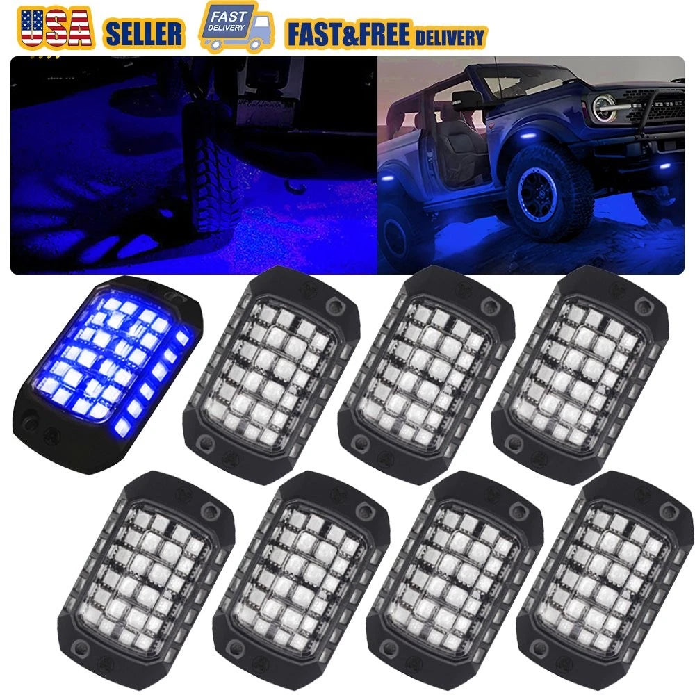 8x LED Neon Underbody Wheel Underglow Light Kit for Ford Truck
