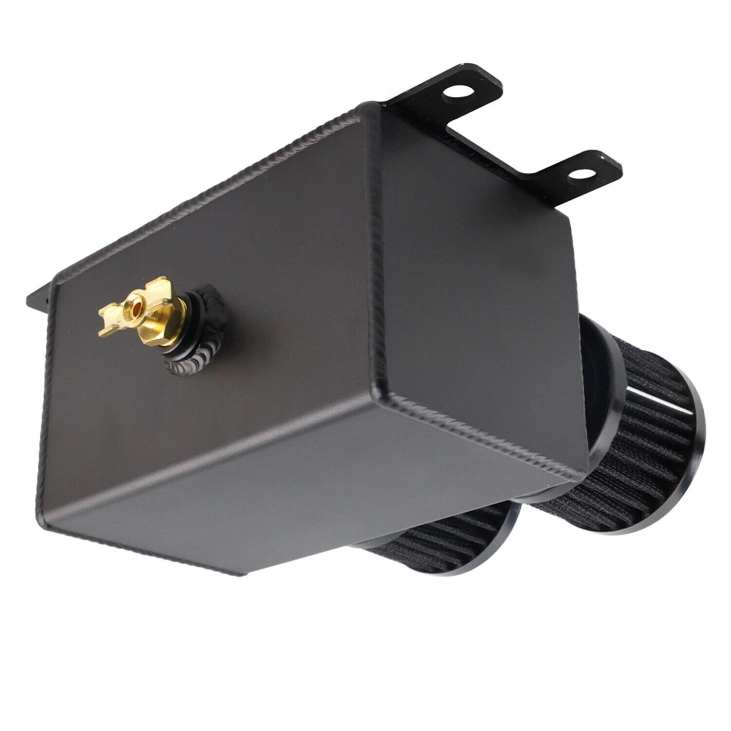 2 Port Dual Breather Filter Oil Catch Can Reservoir Tank Kit for Universal