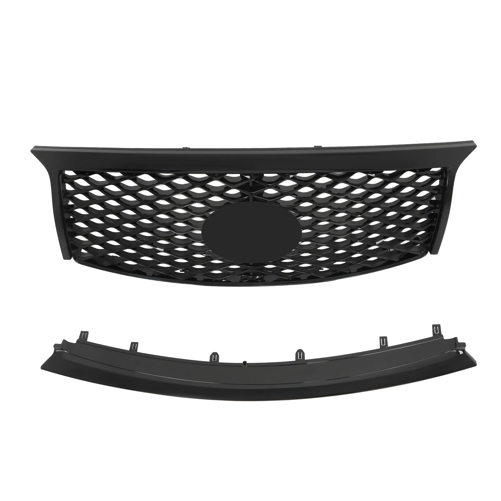 Gloss Black Front Upper Grille & Lower Bumper Trim for Infiniti QX80 (2015-2017)