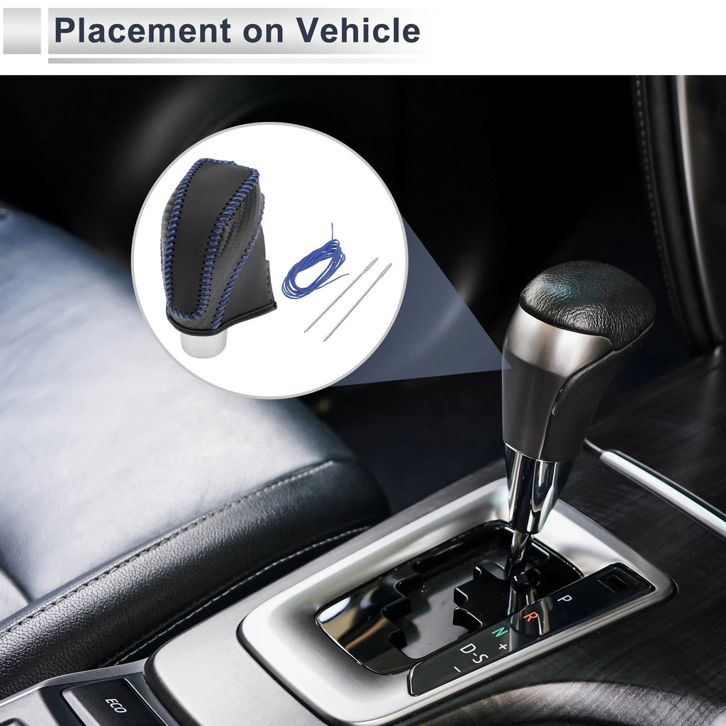 Gear Shift Knob Cover for Subaru Impreza (2017–2023) Black Carbon Fiber Blue