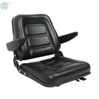 Adjustable Black Forklift Seat with Armrests & Safety Switch Universal