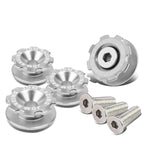 Set of 4 Aluminum Silver Bumper Quick Release Fasteners for Gear Lid