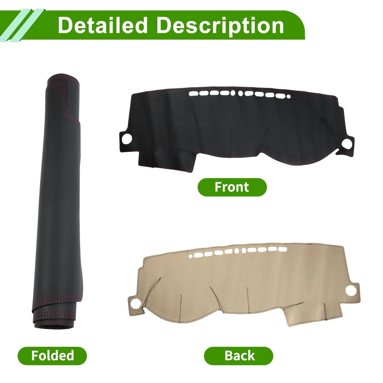 Dashboard Cover Mat for Toyota Corolla (2000–2007) Black Red