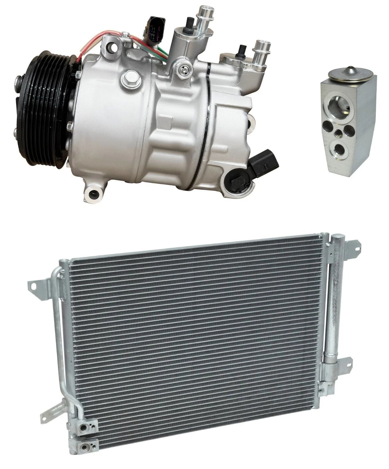 AC Compressor Kit With Condenser Replacement for Volkswagen Jetta 1.8L (2018)